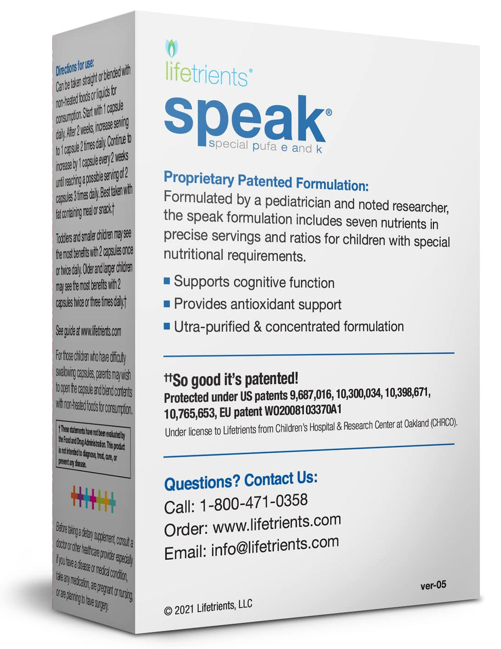 Lifetrients Speak softgels for kids in a convenient swallow form