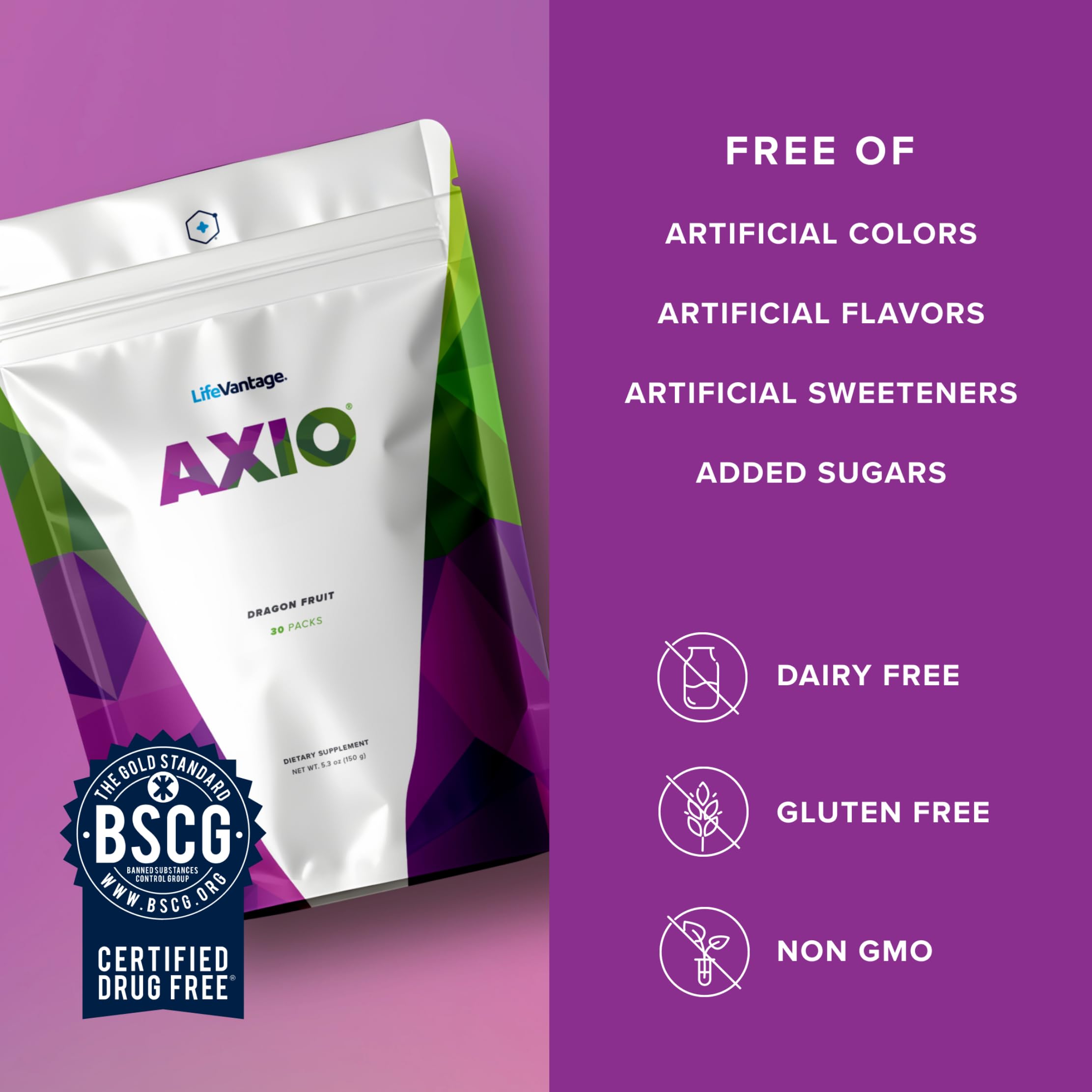 LifeVantage AXIO 30-pack sleeve designed for easy daily use.