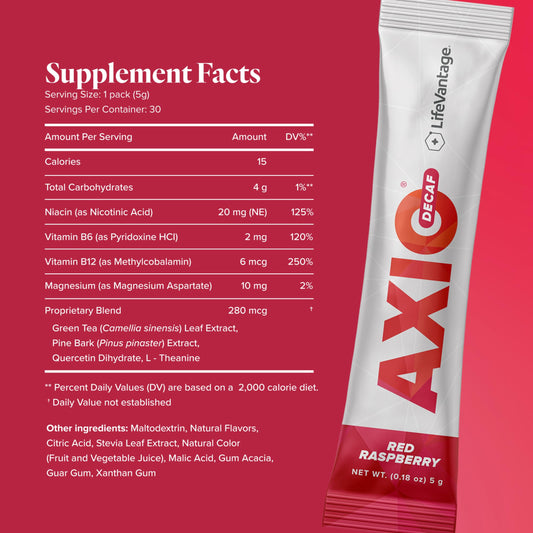AXIO powder mixed in water ready for a focus-friendly drink
