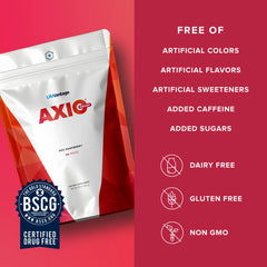 Prepared AXIO drink in glass suggests a refreshing focus boost