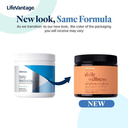 LifeVantage Daily Wellness elderflower-acai glass ready to sip