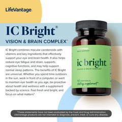LifeVantage IC Bright at a desk setup emphasizes focus and cognitive support.