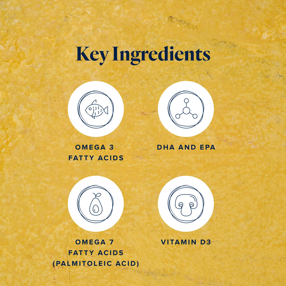 LifeVantage Omega+ label close-up displays ingredients and 3-in-1 blend.