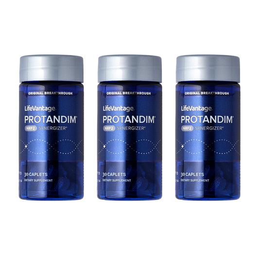 LifeVantage Protandim Nrf2 Synergizer bottle front highlights antioxidant support