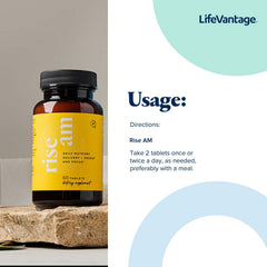 LifeVantage Rise AM vanilla-coated tablets are easy to swallow.
