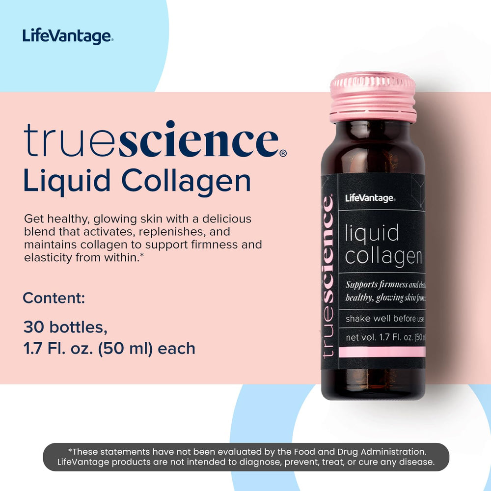 LifeVantage TrueScience label highlighting fish-derived peptides and gluten-free formula