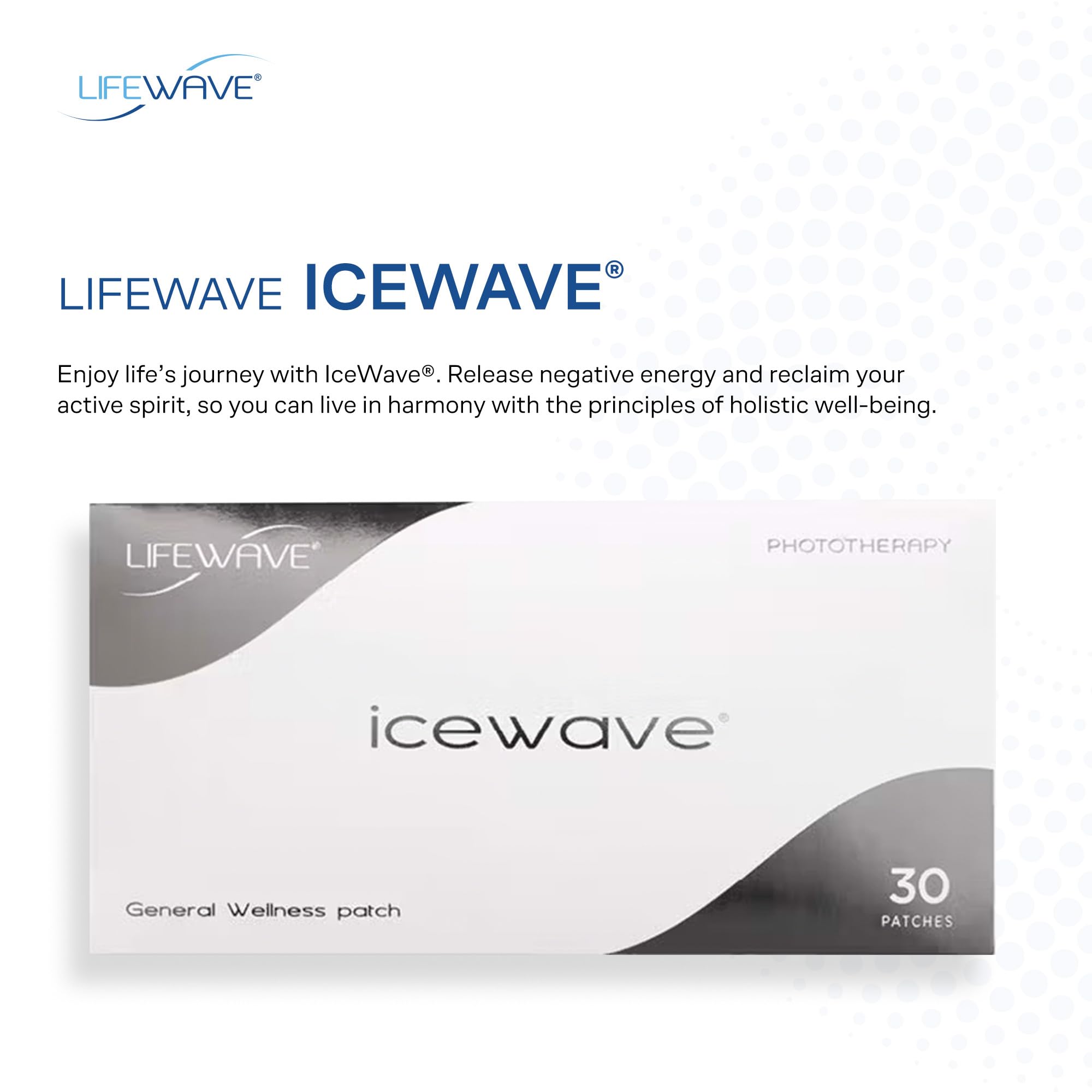 LifeWave IceWave tan patch close-up blends with skin for discreet wear.