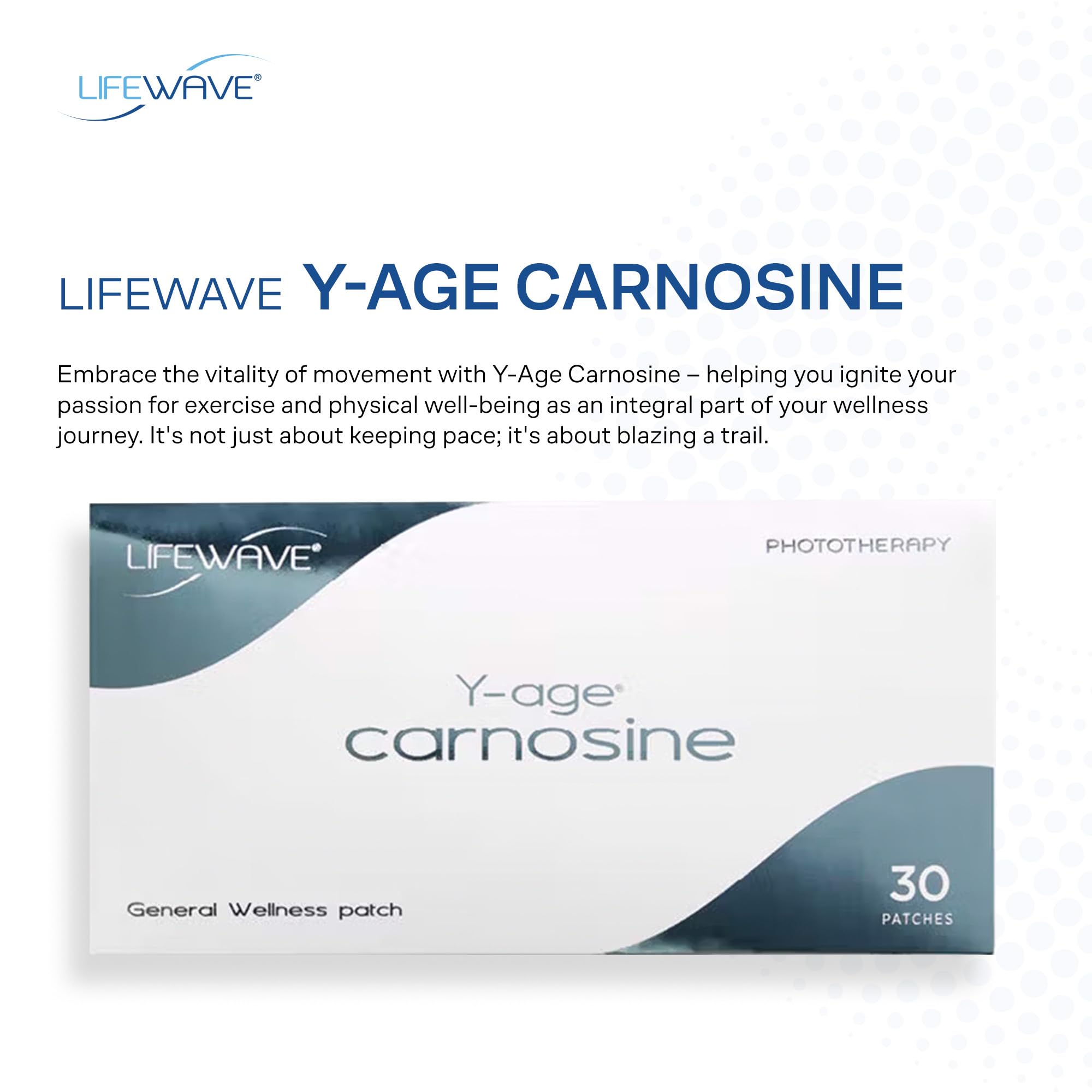 LifeWave Y-Age Carnosine patches applied in the morning support routine.