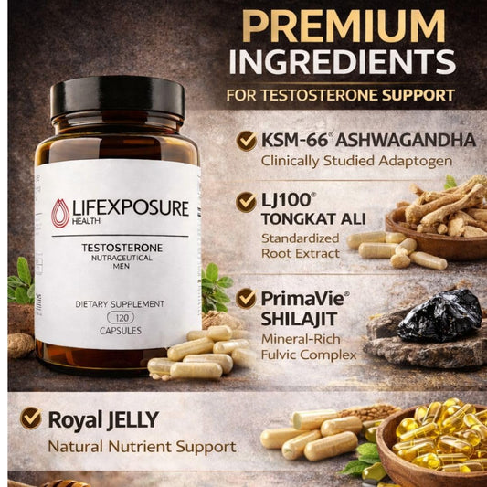 Lifexposure Ashwagandha KSM66 capsules promote balanced energy and stress resilience.