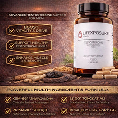Lifexposure LJ100 Tongkat Ali capsules support lean strength and daily stamina.