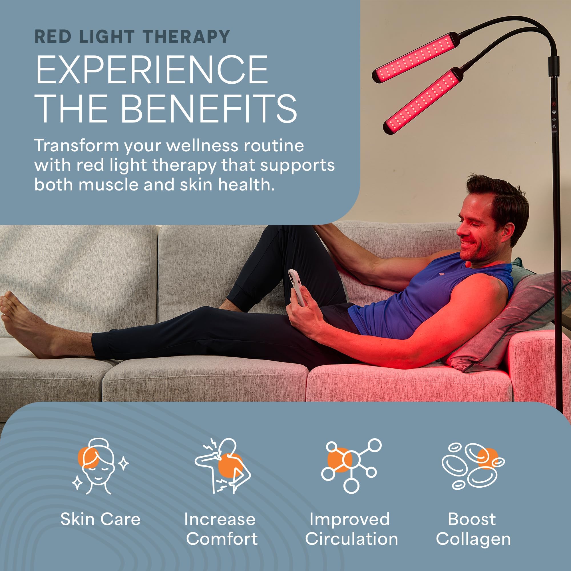 LifePro Lumaglow 850nm near-infrared LEDs for gentle warmth sessions.
