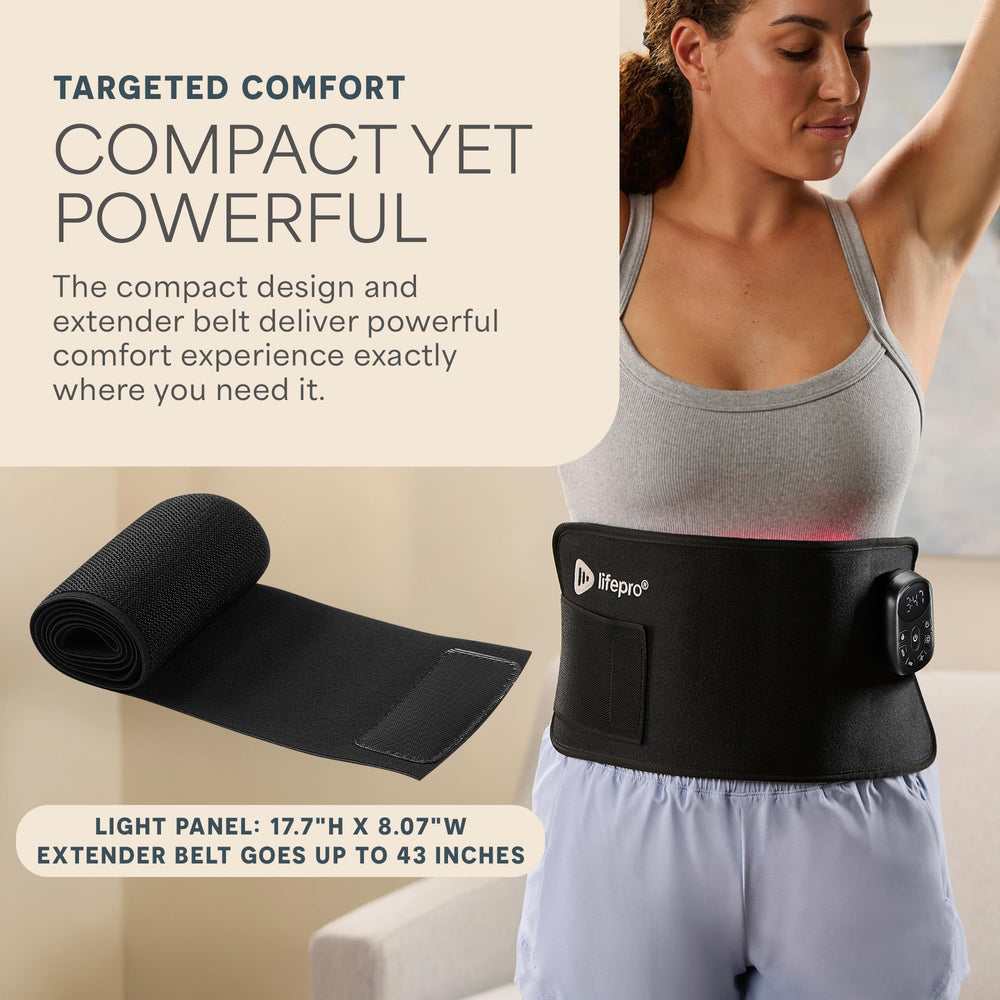 LifePro red light therapy belt applied to arms for post-workout use