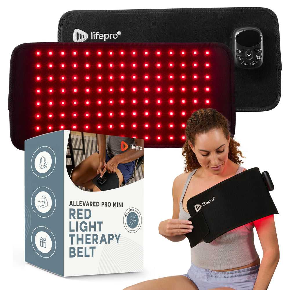 LifePro red light therapy belt front view showing compact design for daily use