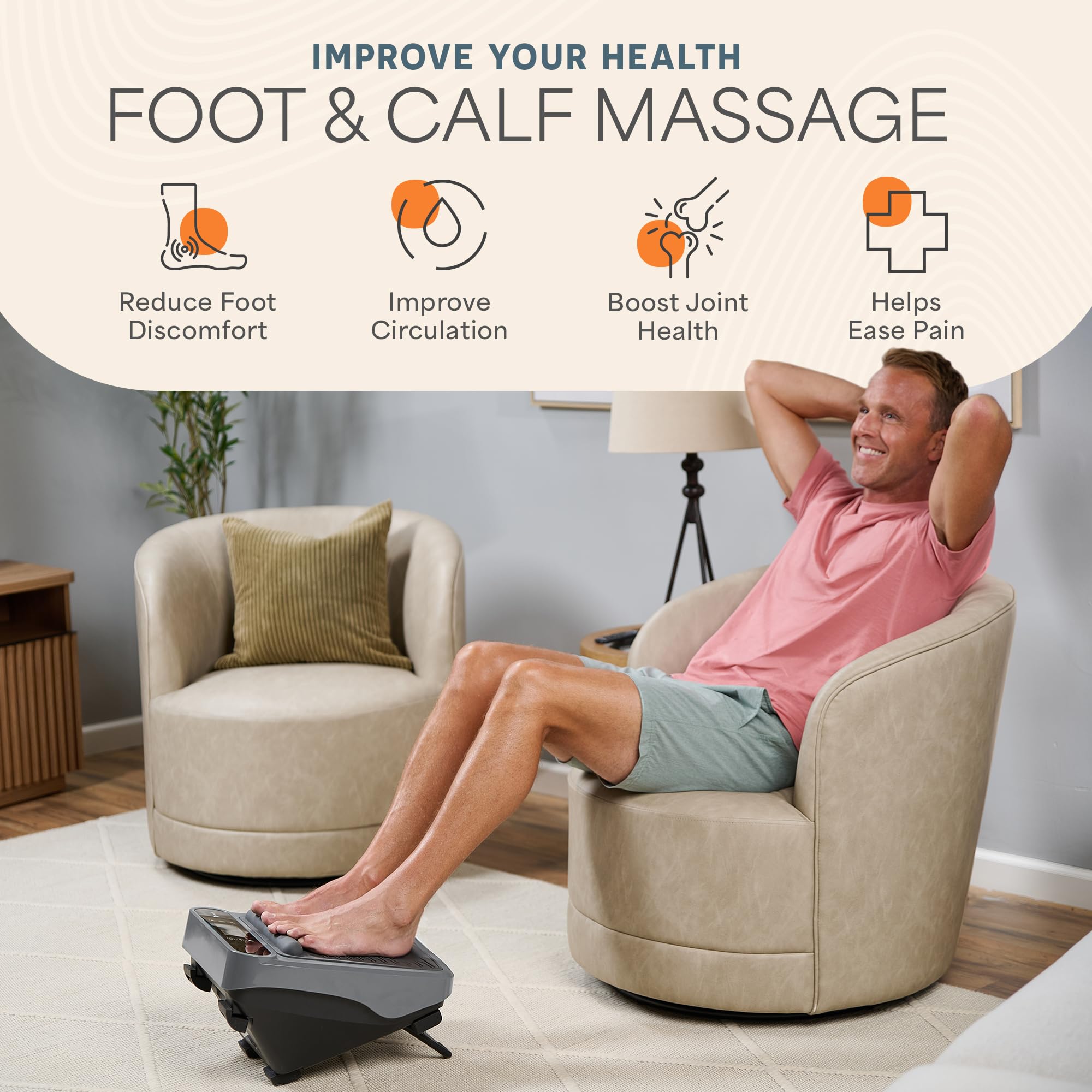 LifePro VibraFlow massager calms calf tension for better comfort