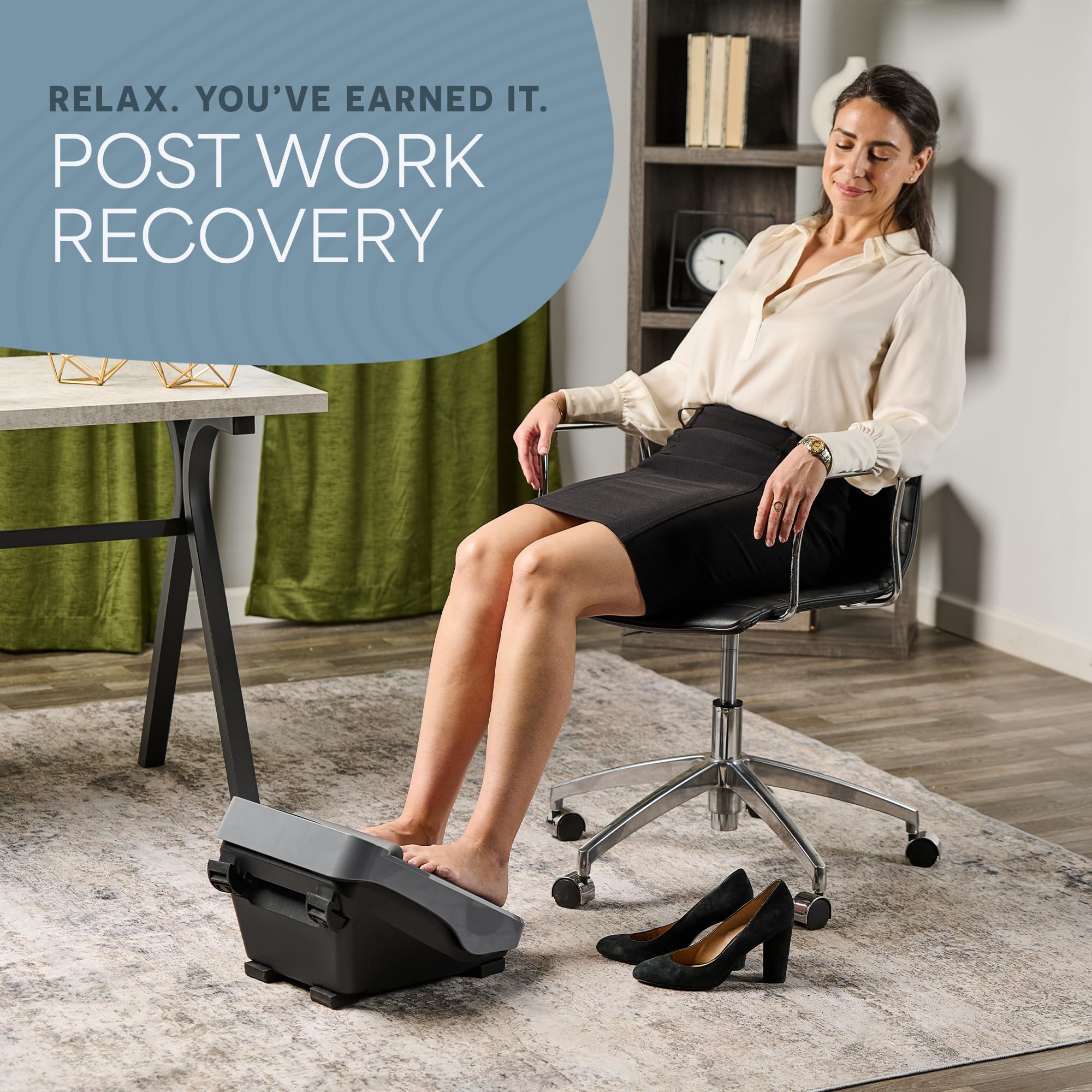 LifePro VibraFlow massager with heat option warms tired feet