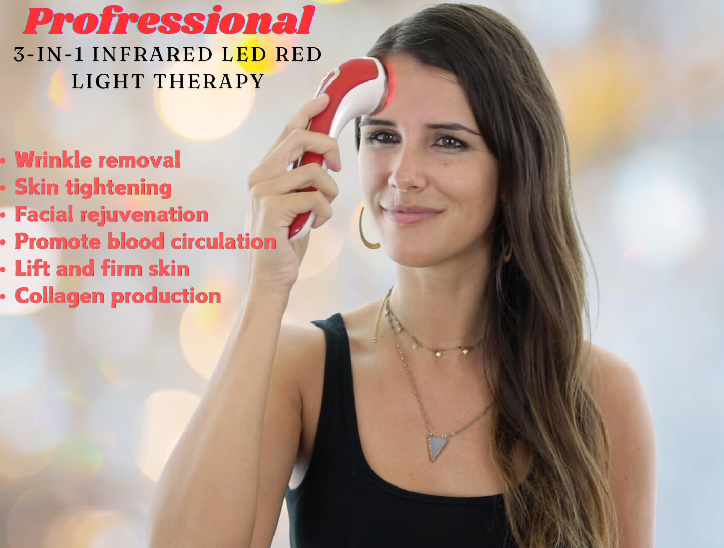 Lift Care Helios X thermal heating panel demonstrating gentle warming for skin relaxation.