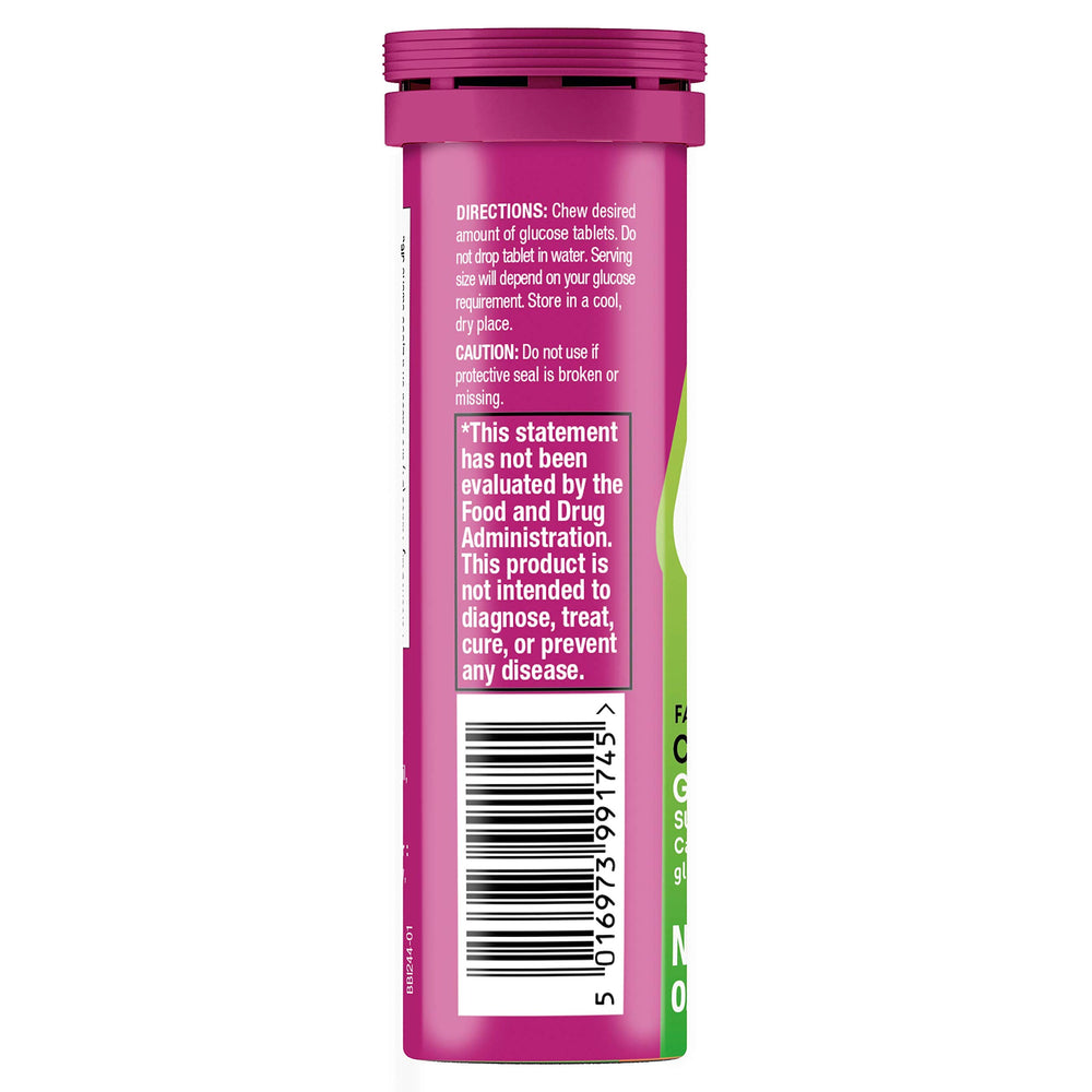 Lift Glucose blueberry packaging label showing natural, caffeine-free energy.