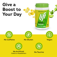 Bottle and tablets of Lift Glucose lemon lime for on the go energy