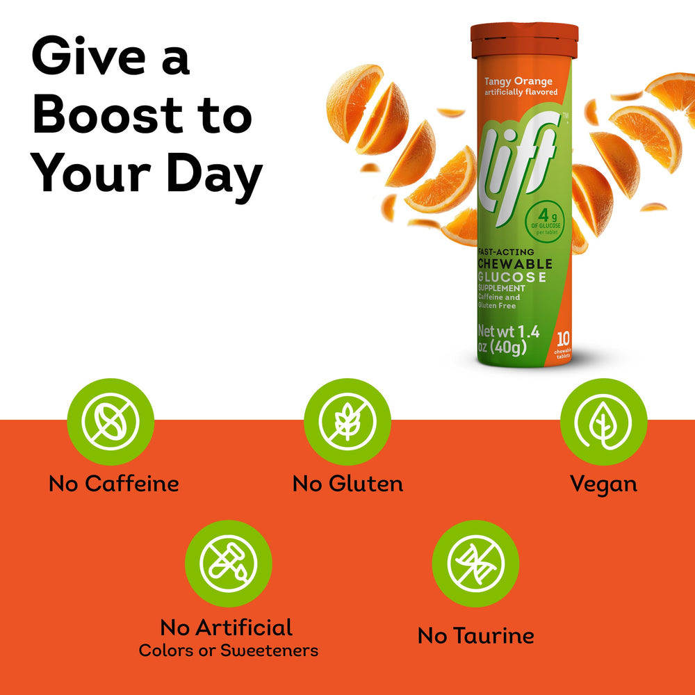 Lift Glucose chewables tucked in a gym bag for on-the-go fueling.