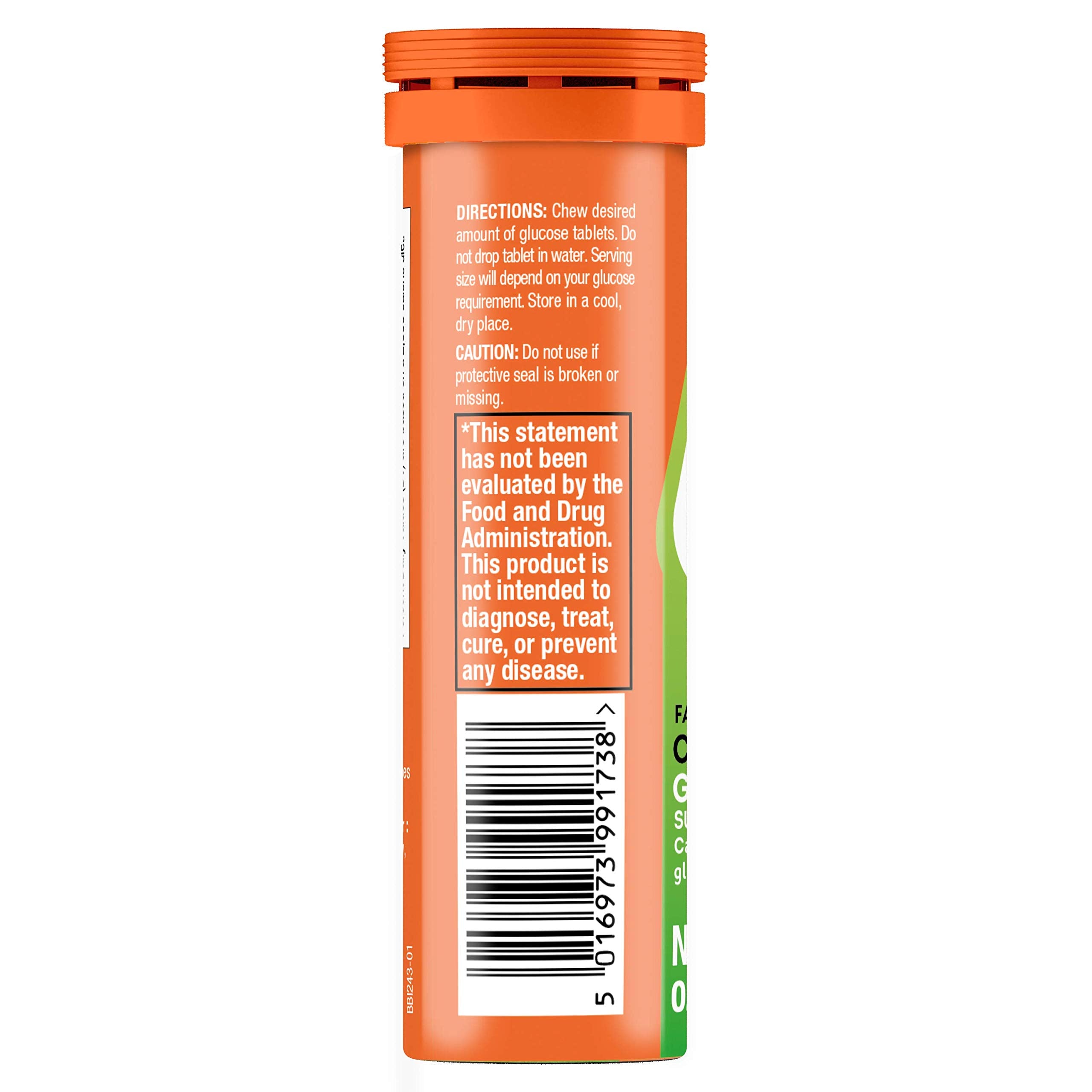 Lift Glucose orange flavor chews provide a low-calorie energy lift.