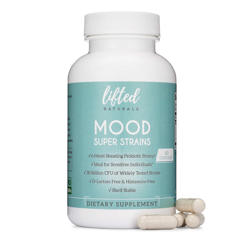 Lifted Naturals Mood Super Strains bottle for mood and digestion support