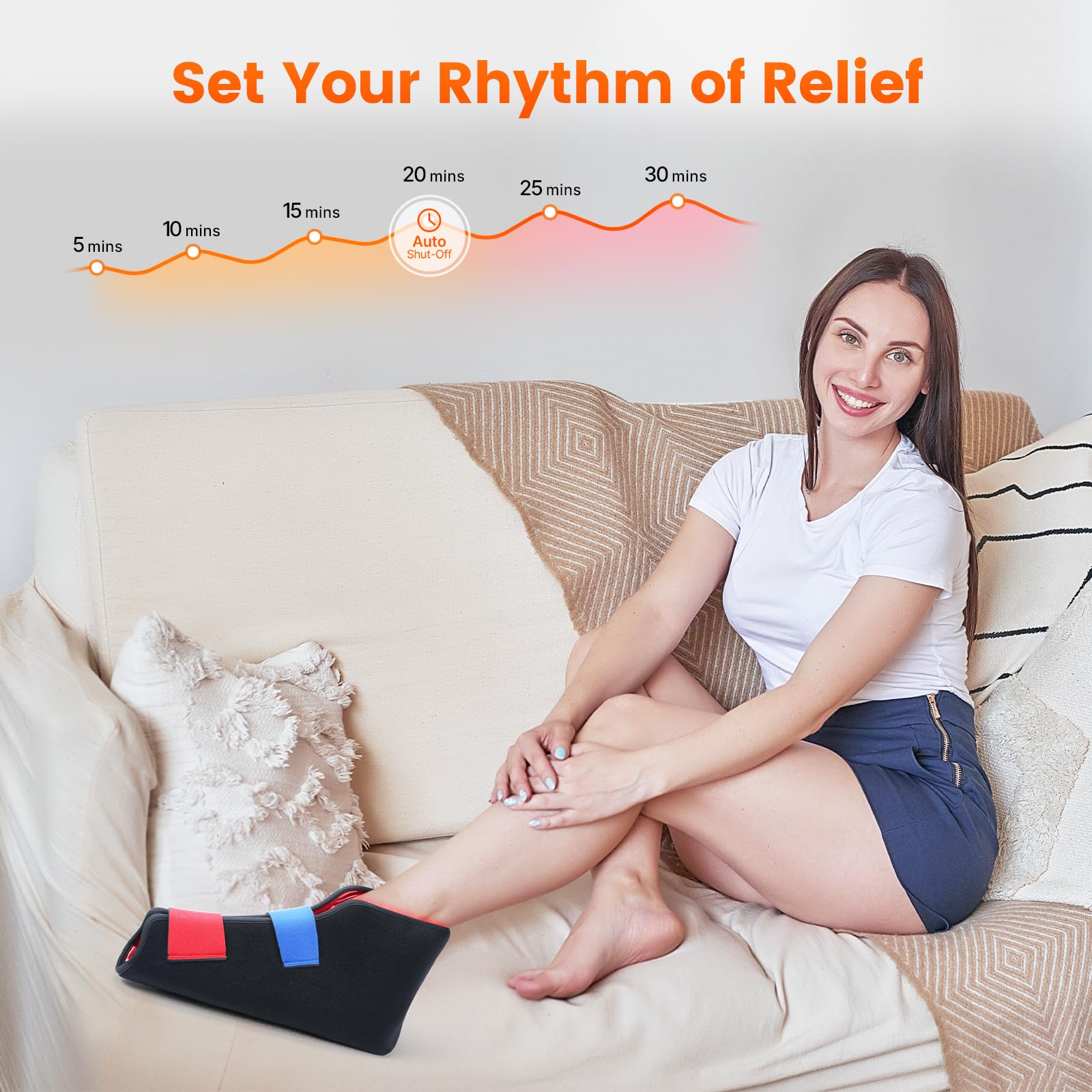 LIGHTIUM foot wrap 660nm red LED close-up for surface comfort