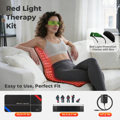 LIGHTIUM red blue therapy pad velcro straps emphasize adjustable comfort during sessions.