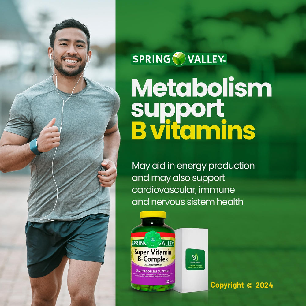 LightSpring B-Complex tablets on a clean counter ready for daily use