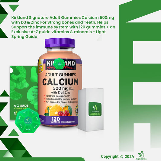 LightSpring Calcium Gummies being poured for easy on-the-go dosing.