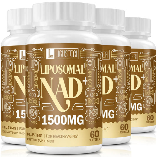 Ligusteri liposomal NAD+ 1500mg bottle for convenient daily energy support.