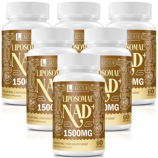 LIGUSTERI liposomal NAD+ with TMG bottle showing advanced delivery for energy support.