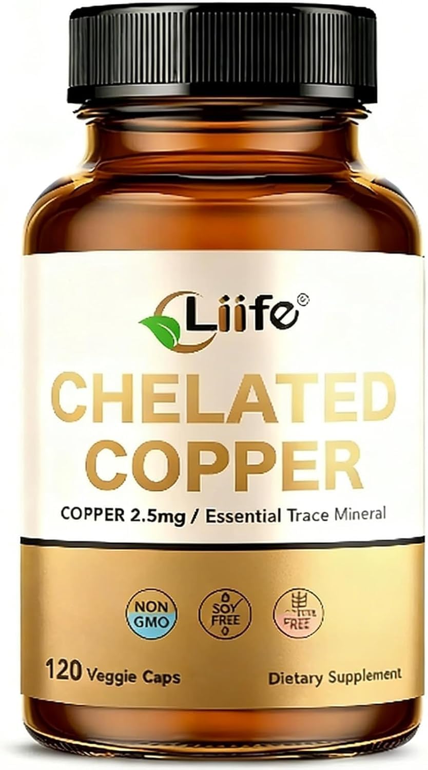 LIIFE Albion Chelated Copper bottle front showcasing the label for daily vitality