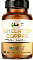 LIIFE Albion Chelated Copper bottle front showcasing the label for daily vitality