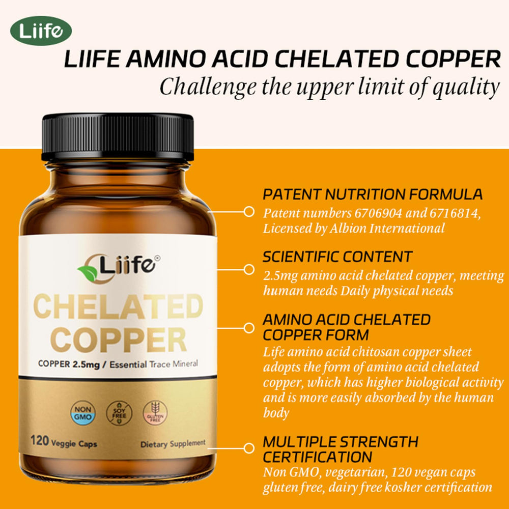 LIIFE Albion Chelated Copper emphasizing collagen and tissue support