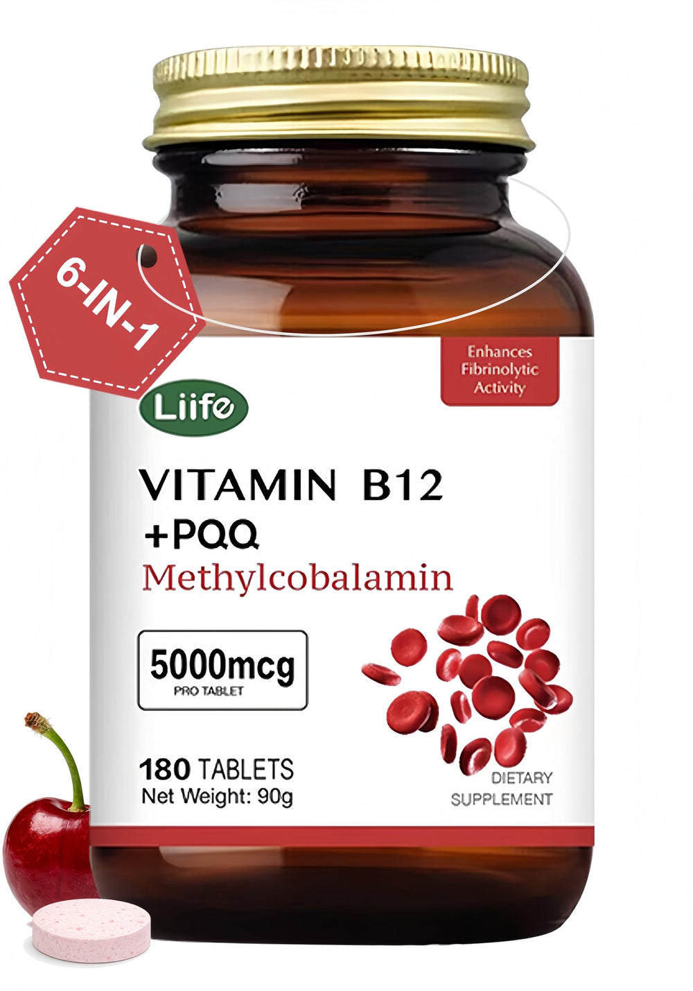 LIIFE Methylcobalamin cherry chewable tablet on hand for daily energy support.