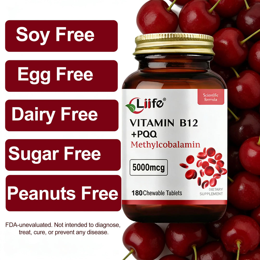 LIIFE Methylcobalamin PQQ box and tablets on desk illustrate daily use.