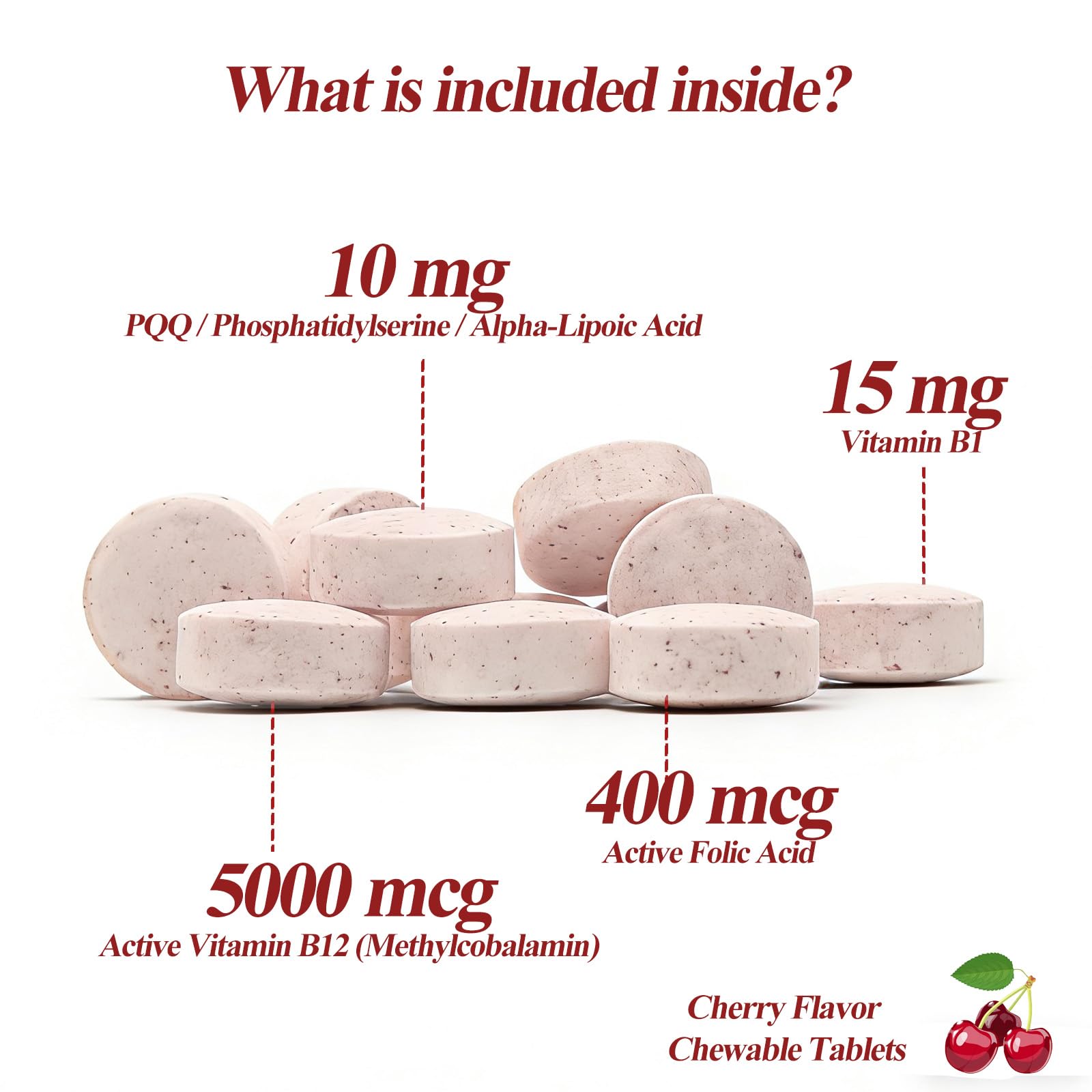 LIIFE Methylcobalamin PQQ tablet closeup highlights potent PQQ for mitochondrial energy.