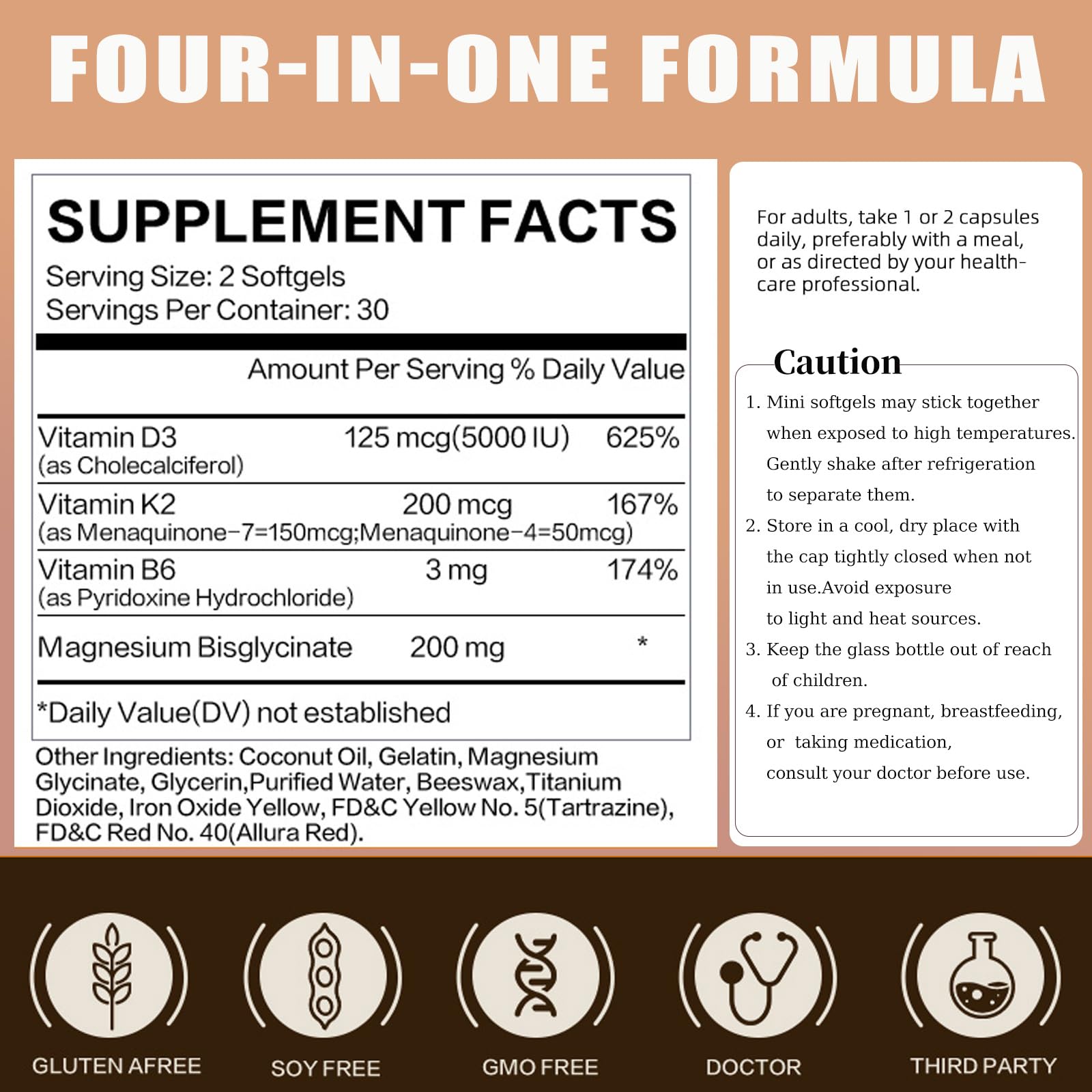 LIIFE Vitamin D3 K2 magnesium capsules close-up highlighting quality