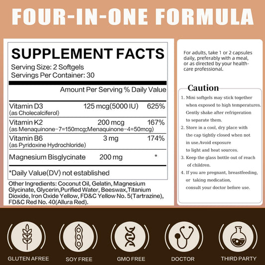 LIIFE Vitamin D3 K2 magnesium capsules close-up highlighting quality