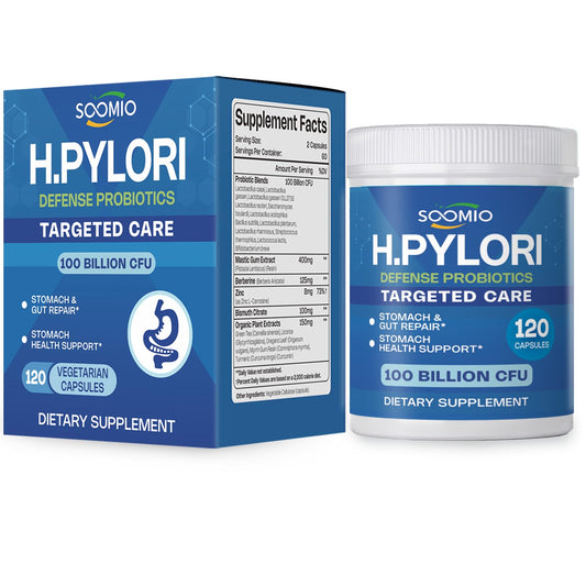 LIISKYY HPylori probiotic bottle front view highlighting high potency for daily gut balance.
