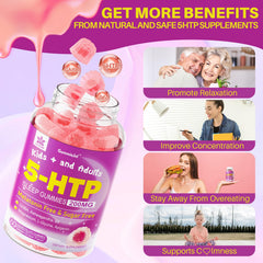 LILICARE 5HTP Gummies being poured into glass to show serving suggestion.