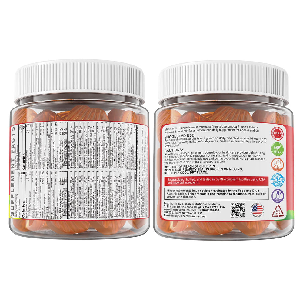 LILICARE 60-count bottle illustrates convenient daily wellness for families.