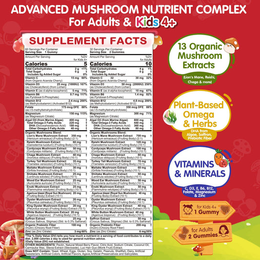 LILICARE brain-focus gummies close-up suggests daily concentration for kids and adults.