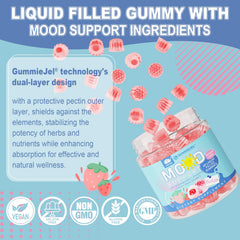 LILICARE Calm Gummies gummiejel closeup emphasizes the blended ingredients.