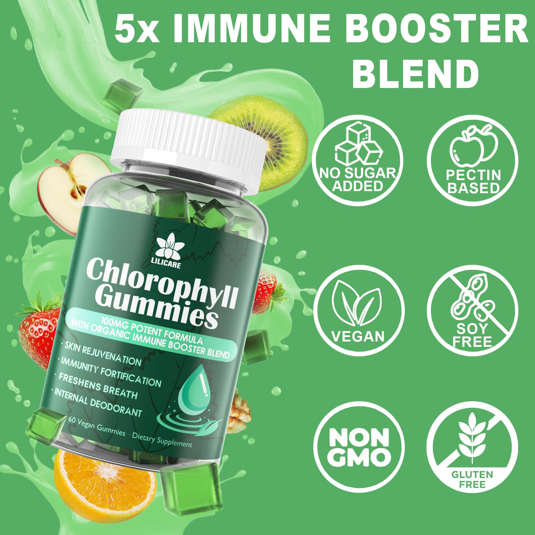 LILICARE Chlorophyll Gummies pack of 2 ready for daily routine