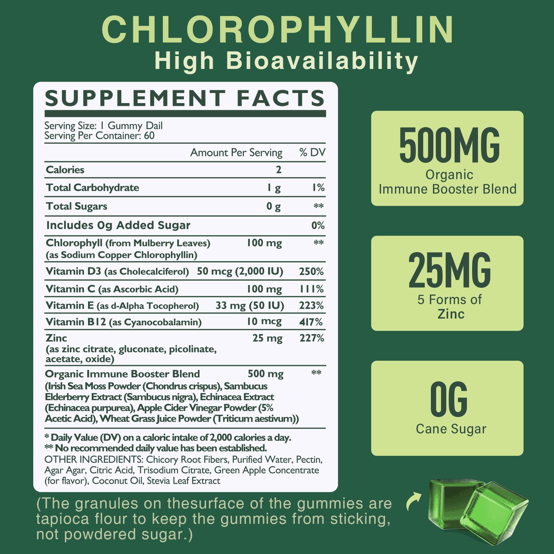 LILICARE Chlorophyll Gummies being poured for a convenient wellness snack