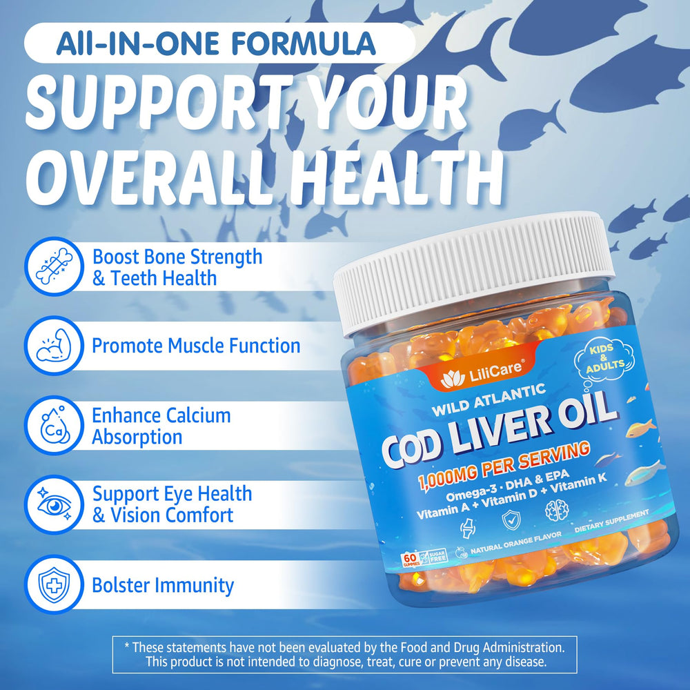 LILICARE Cod Liver Oil Gummies high EPA and DHA content