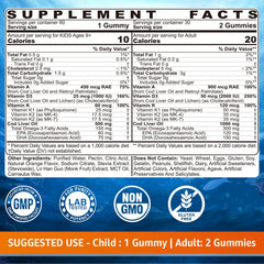 LILICARE Cod Liver Oil Gummies orange flavor appealing to kids and adults