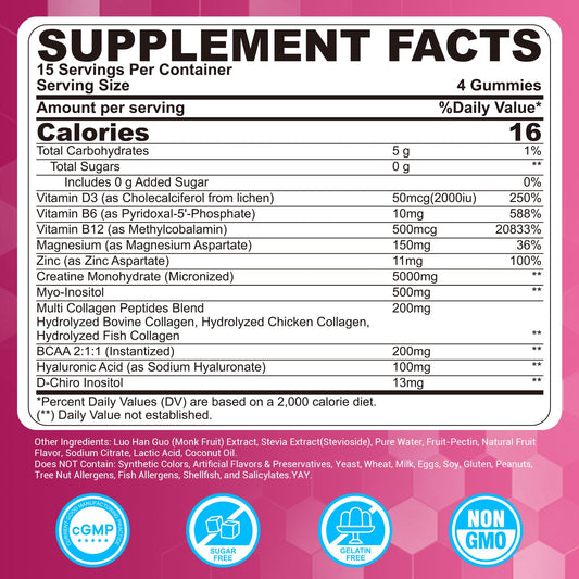 LILICARE Creatine Women Gummies bottle open shows berry flavor and on-the-go use.
