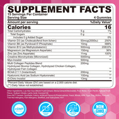 LILICARE Creatine Women Gummies bottle open shows berry flavor and on-the-go use.